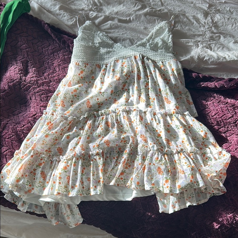 Justify XL polyester Floral Ruffle Dress